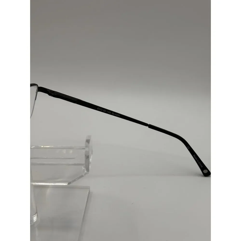 Bulova Kingman Semi Rimless Eyeglasses Black Metal Frame 54-20